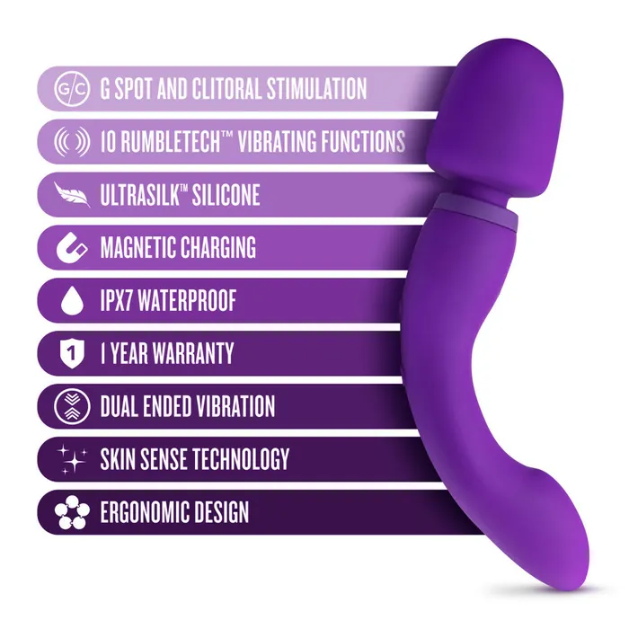 Female Sex Toys Blush Novelties Wellness Dual Sense 2in1 Wand Vibrator