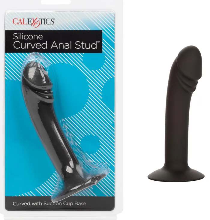 CalExotics Anal Silicone Curved Anal Stud Black CalExotics Anal Silicone Curved Anal Stud Black