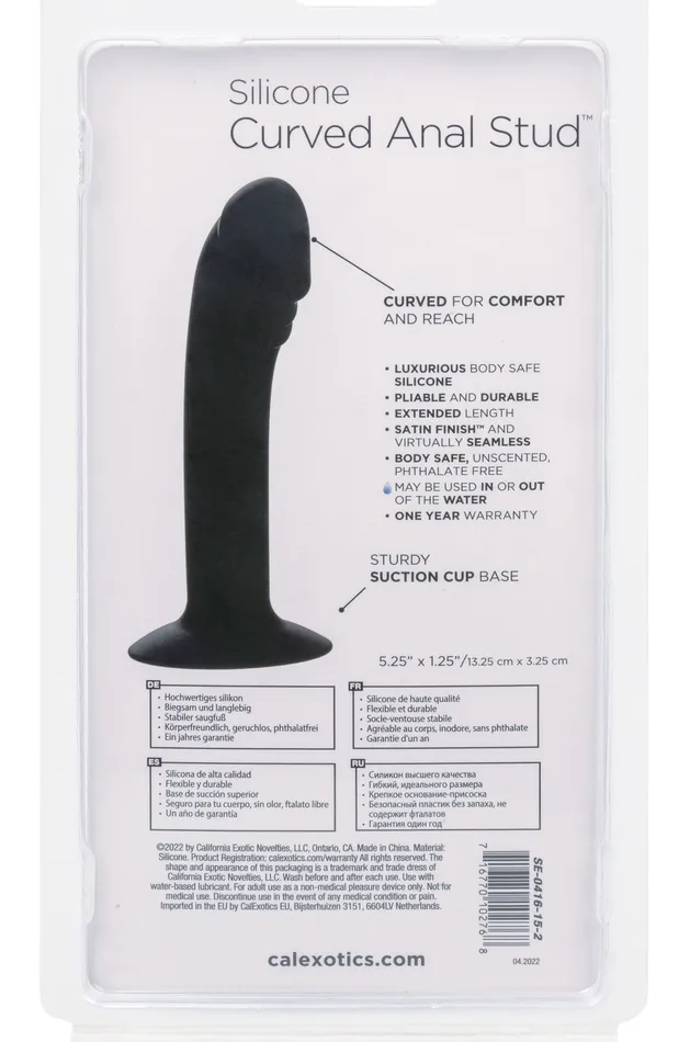 CalExotics Anal Silicone Curved Anal Stud Black CalExotics Anal Silicone Curved Anal Stud Black